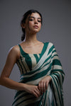 Koai-Green & Beige Stripe Bustier-INDIASPOPUP.COM