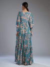 Koai-Blue & Pink Flower Long Dress-INDIASPOPUP.COM