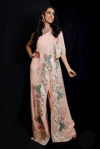 Archana Kochhar-Pink Floral Jumpsuit-INDIASPOPUP.COM