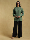 Ritu Kumar-Green Lace Insert Kurti-INDIASPOPUP.COM