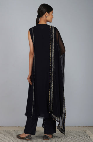 Devyani Mehrotra-Black Satrangi Bella Kurta Set-INDIASPOPUP.COM