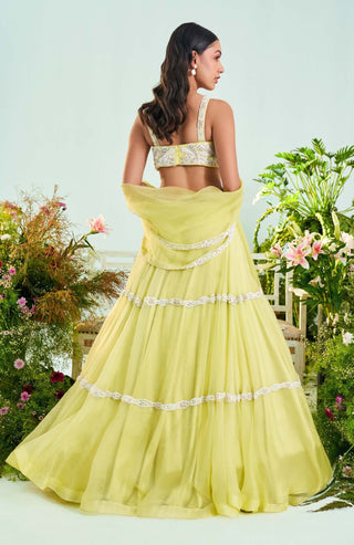 Mani Bhatia-Sophia Sunny Lime Lehenga Set-INDIASPOPUP.COM