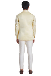 Kunal Rawal-Yellow Armour Highlighted Kurta-INDIASPOPUP.COM