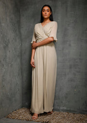 Seema Thukral-Dusky Green Draped Jumpsuit-INDIASPOPUP.COM