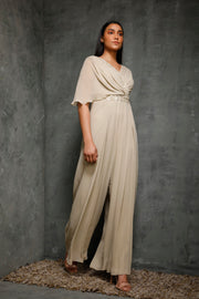 Seema Thukral-Dusky Green Draped Jumpsuit-INDIASPOPUP.COM