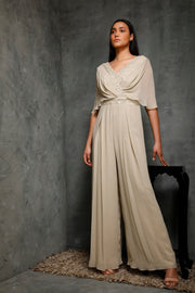 Seema Thukral-Dusky Green Draped Jumpsuit-INDIASPOPUP.COM
