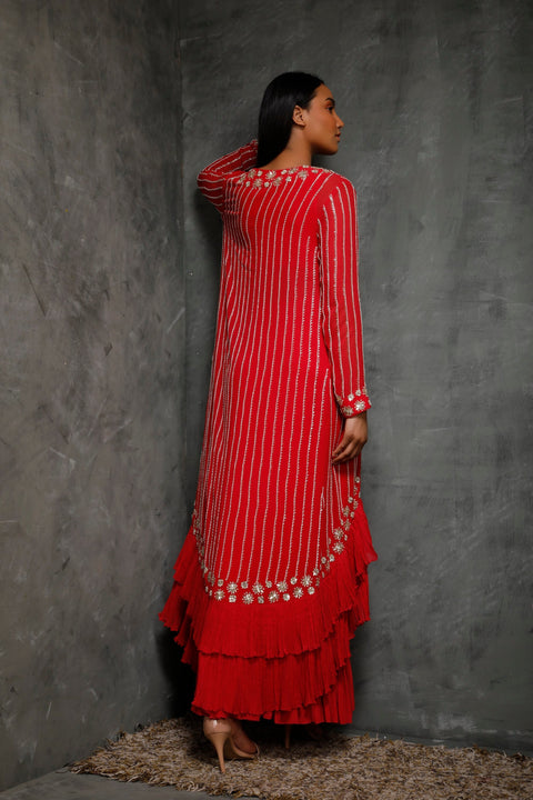 Seema Thukral-Rani Pink Camitop & Skirt With Jacket-INDIASPOPUP.COM