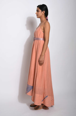 The Loom Art-Salmon Pink Dress-INDIASPOPUP.COM