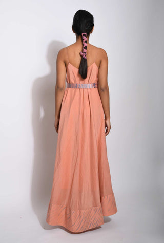 The Loom Art-Salmon Pink Dress-INDIASPOPUP.COM