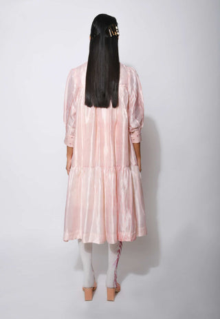 The Loom Art-Ivory Pink Dress-INDIASPOPUP.COM