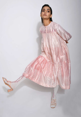 The Loom Art-Ivory Pink Dress-INDIASPOPUP.COM