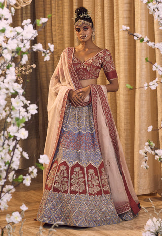 Bindani By Jigar And Nikita-Pink Embroidered Lehenga Set-INDIASPOPUP.COM