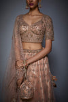 Ri.Ritu Kumar-Pastel Pink Lehenga Set With Dupatta-INDIASPOPUP.COM
