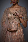 Ri.Ritu Kumar-Pastel Pink Lehenga Set With Dupatta-INDIASPOPUP.COM