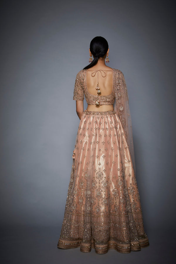 Ri.Ritu Kumar-Pastel Pink Lehenga Set With Dupatta-INDIASPOPUP.COM