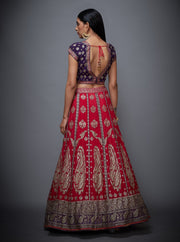 Ri.Ritu Kumar-Pink & Purple Lehenga Set With Dupatta-INDIASPOPUP.COM