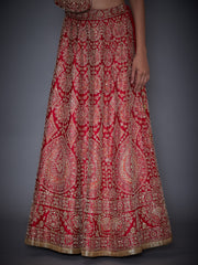 Ri.Ritu Kumar-Red & Gold Lehenga Set With Duppata-INDIASPOPUP.COM