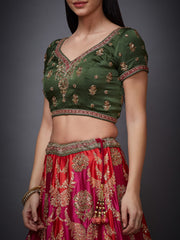 Ri.Ritu Kumar-Pink & Purple Lehenga Set With Duppata-INDIASPOPUP.COM