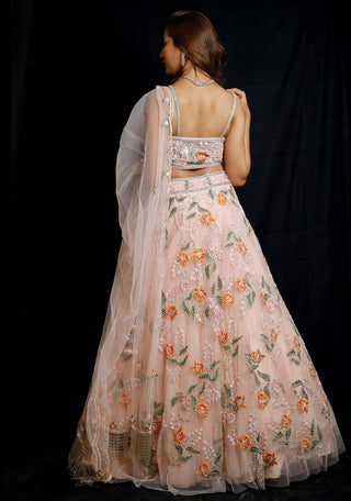 Archana Kochhar-Pink Embroidery Lehenga Set-INDIASPOPUP.COM