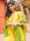 Label Earthen-Yellow Peetambari Kurta Sharara Set-INDIASPOPUP.COM