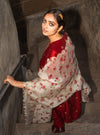 Label Earthen-Maroon Kumkum Banarasi Buti Kurta Set-INDIASPOPUP.COM