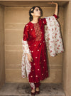 Label Earthen-Maroon Kumkum Banarasi Buti Kurta Set-INDIASPOPUP.COM