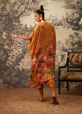 Kalista-Mustard Kaftan And Dhoti Pants-INDIASPOPUP.COM