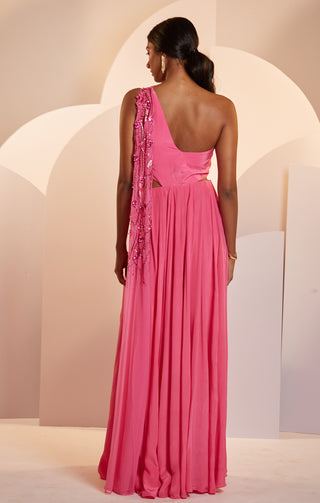 Shloka Khialani-Paris Hot Pink Corset Gown-INDIASPOPUP.COM