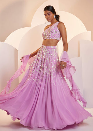 Shloka Khialani-Fiona Purple Embellished Lehenga Set-INDIASPOPUP.COM