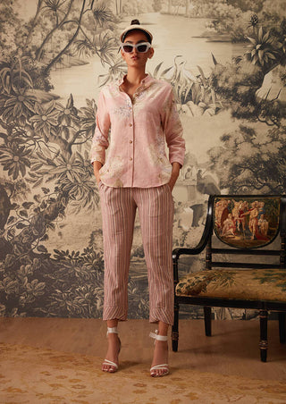 Kalista-Blush Pink Printed Tunic And Pants-INDIASPOPUP.COM