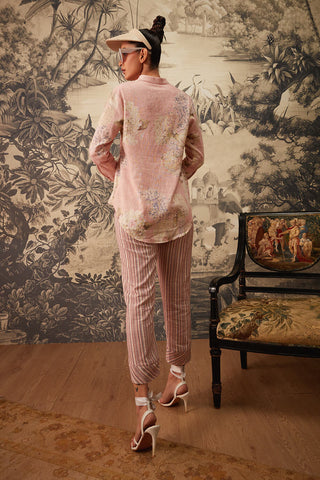 Kalista-Blush Pink Printed Tunic And Pants-INDIASPOPUP.COM