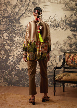 Kalista-Multicolor Striped Printed Tunic And Pant-INDIASPOPUP.COM
