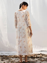 Khara Kapas-Ivory Midi Dress-INDIASPOPUP.COM