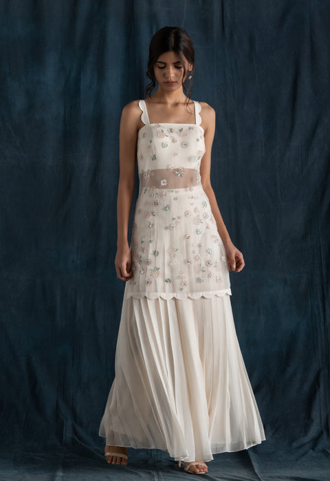 Lavanya Ahuja-Ivory Organza Sharara Set-INDIASPOPUP.COM