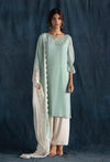 Lavanya Ahuja-Mint & Ivory Embroidered Kurta Set-INDIASPOPUP.COM