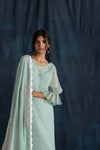 Lavanya Ahuja-Mint & Ivory Embroidered Kurta Set-INDIASPOPUP.COM