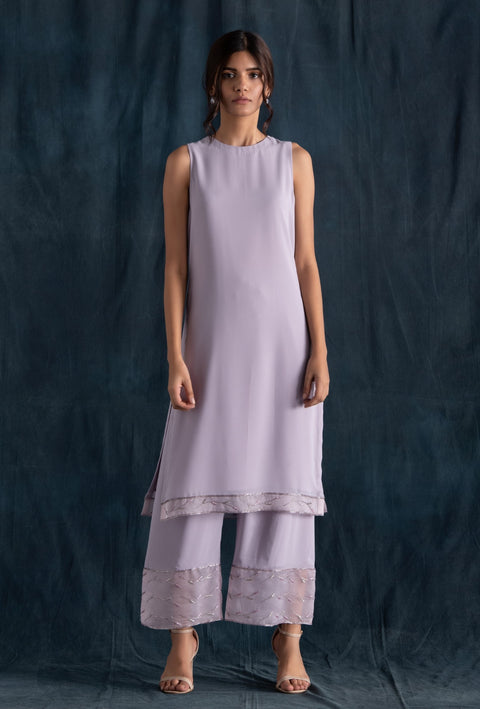 Lavanya Ahuja-Lilac Embroidered Kurta Set-INDIASPOPUP.COM