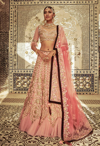 Archana Kochhar-Powder Pink Embroidered Lehenga Set-INDIASPOPUP.COM