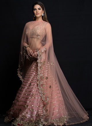 Archana Kochhar-Light Pink Embroidery Lehenga Set-INDIASPOPUP.COM