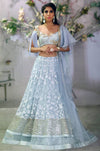 Archana Kochhar-Mint Blue Embroidered  Lehenga Set-INDIASPOPUP.COM