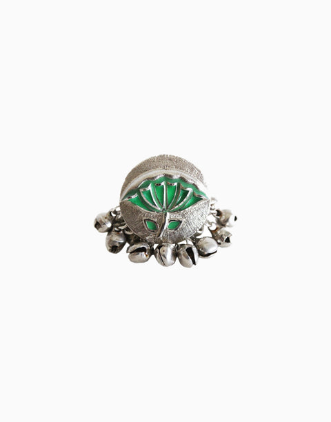Hyperbole - Green Lotus Leaf Enamel Ring - INDIASPOPUP.COM