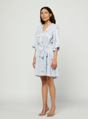 Meadow-Blue Embroidered Dress-INDIASPOPUP.COM