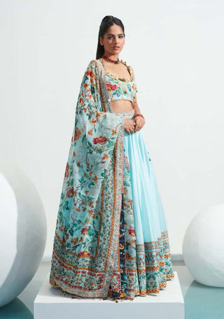 Mahima Mahajan-Blue Embroidered Lehenga Set-INDIASPOPUP.COM