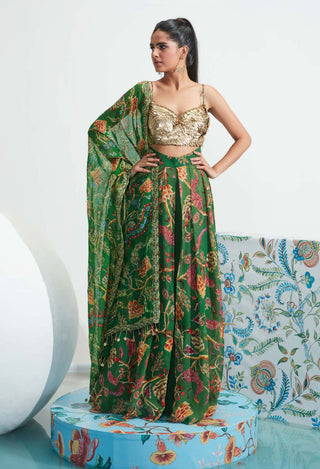 Mahima Mahajan-Green Embroidered Pant With Blouse And Dupatta-INDIASPOPUP.COM