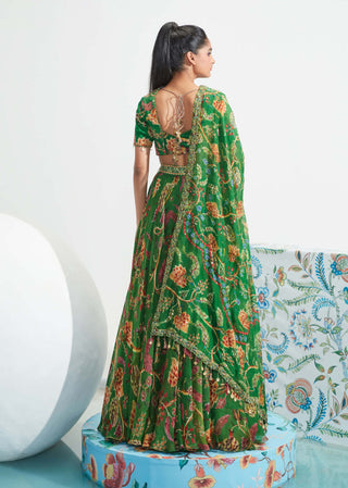 Mahima Mahajan-Green Embroidered Lehenga Set-INDIASPOPUP.COM