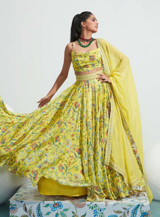 Mahima Mahajan-Yellow Embroidered Lehenga Set-INDIASPOPUP.COM