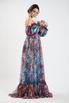 Nidhi Yasha-Multicolor Off Shoulder Dress-INDIASPOPUP.COM