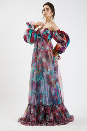 Nidhi Yasha-Multicolor Off Shoulder Dress-INDIASPOPUP.COM