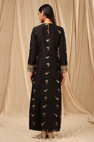 House Of Masaba-Black Vintage Fiona Kurta With Legging-INDIASPOPUP.COM