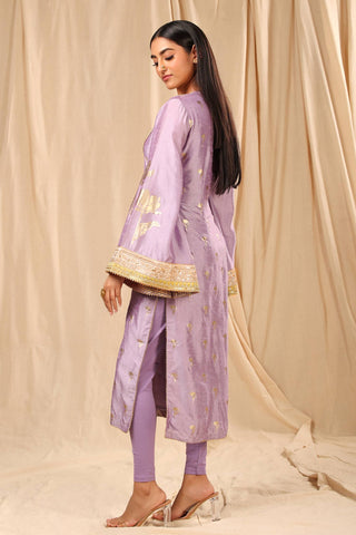 House Of Masaba-Lilac Wine Garden Kurta With Legging-INDIASPOPUP.COM